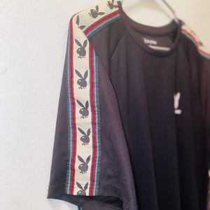 🌟PacSun Mens x Playboy Logo Tape T-Shirt Black